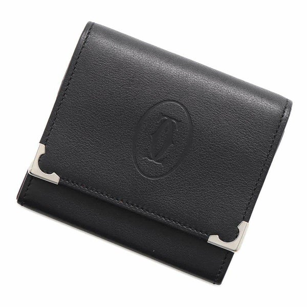 カルティエ コインケース マスト ドゥ カルティエ スクエア カーフレザー Cartier 財布 黒