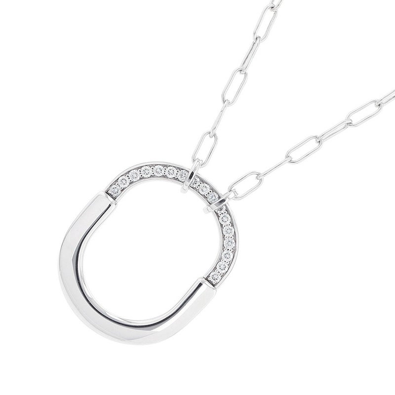 ティファニー ネックレス ティファニー ロック ペンダント ミディアム ダイヤモンド 計0.33ct K18WGホワイトゴールド 72342100