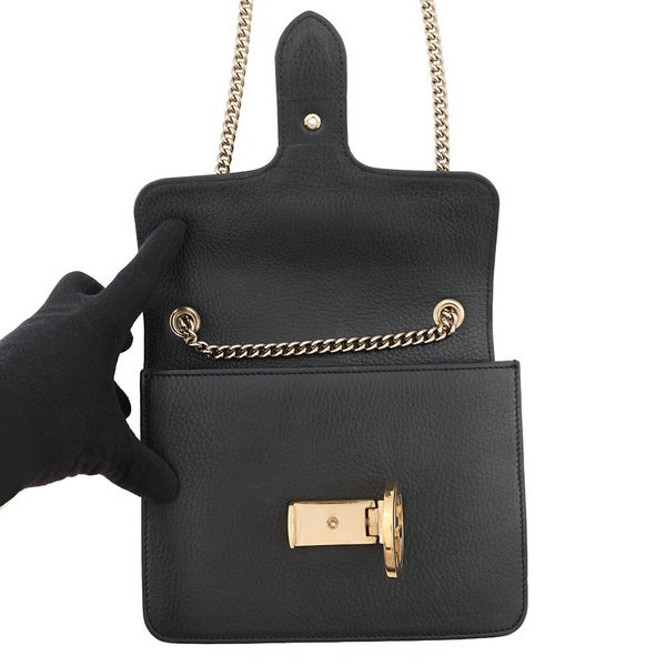 グッチ チェーンショルダーバッグ インターロッキングG レザー 510304 GUCCI アウトレット品 黒