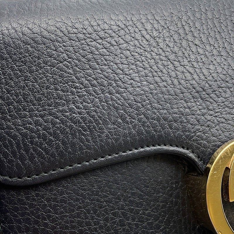 グッチ チェーンショルダーバッグ インターロッキングG レザー 510304 GUCCI アウトレット品 黒