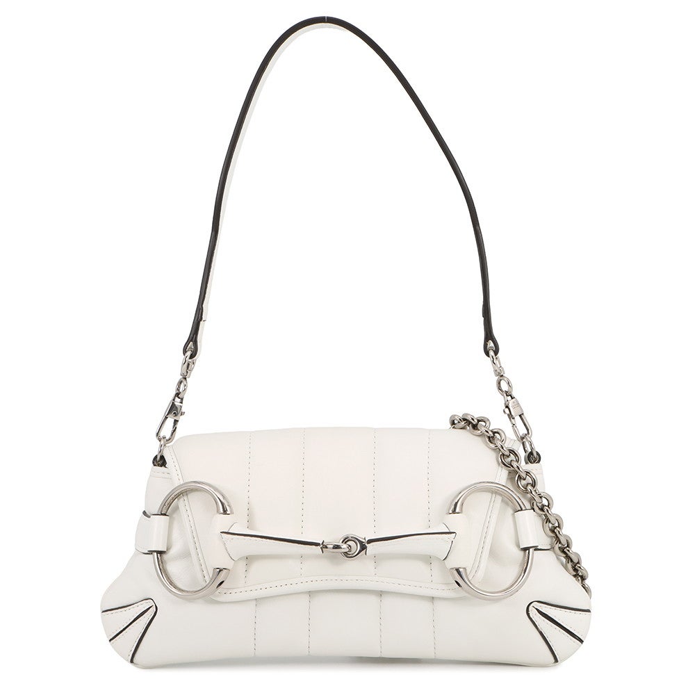 【美品】GUCCI グッチ レザーボディバッグ　ホワイト 美品】GUCCI グッチ レザーボディバッグ ホワイト 【公式通販】