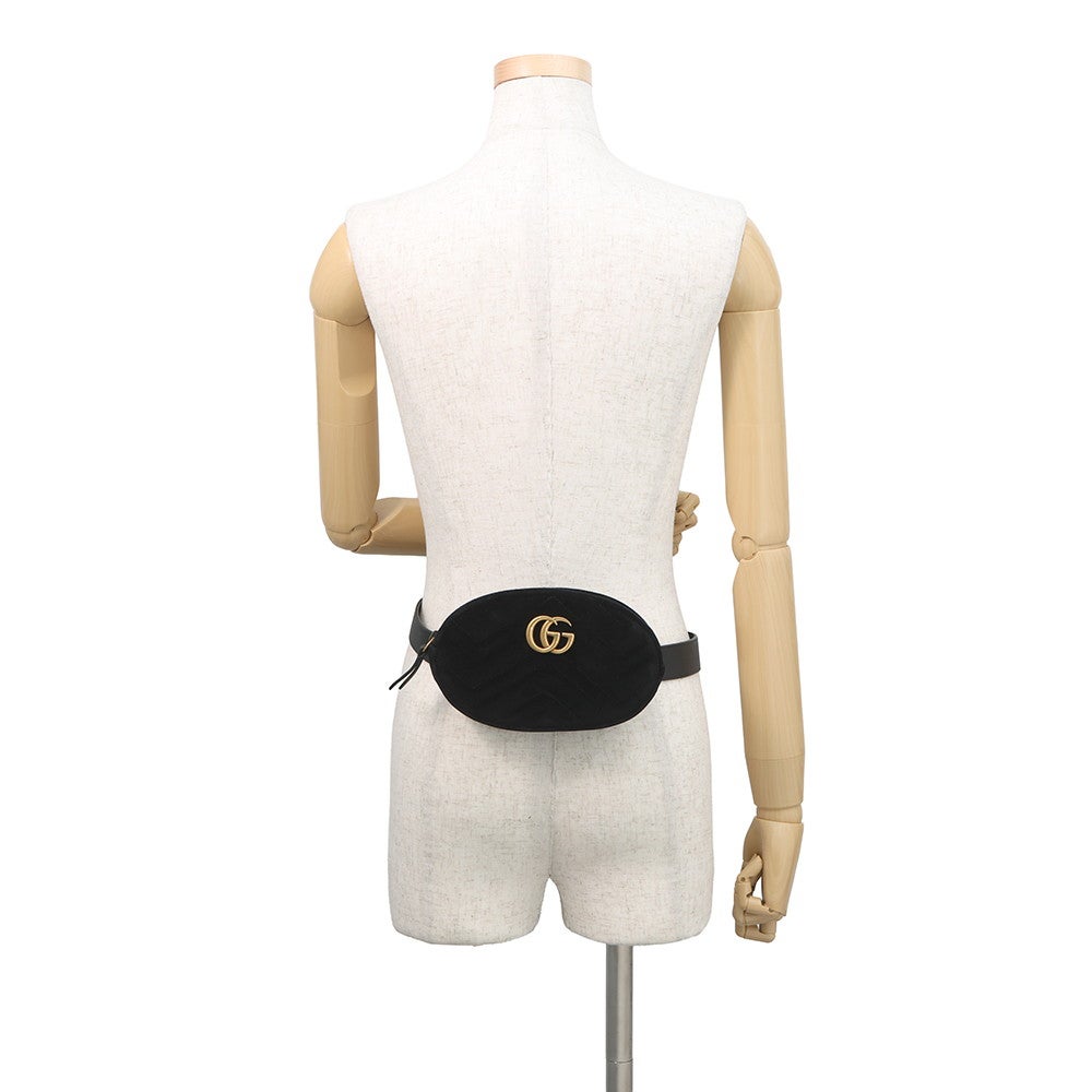 グッチ GGマーモント キルティング ボディバッグ ウエストバッグ 476432 ベロア レディース GUCCI 【1-0264002】 GUCCI - グッチ GGマーモント キルティング ボディバッグ ウエスト
