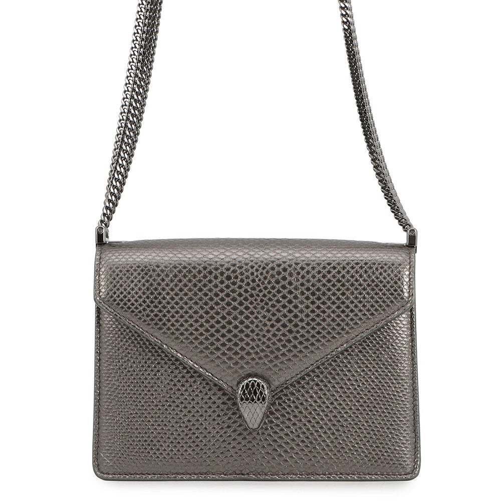 ★3日以内返品可★ 極美品 BVLGARI ブルガリ セルペンティ モルテンカルング チェーン ショルダーバッグ 290543 2wayショルダーバッグ シルバー レザー レディース セルペンティ 送料無料 BVLGARI ブルガリ カボション チェーン