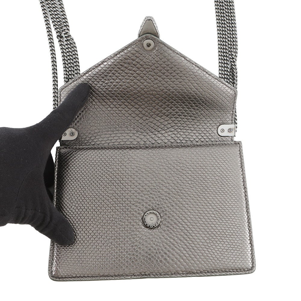 ★3日以内返品可★ 極美品 BVLGARI ブルガリ セルペンティ モルテンカルング チェーン ショルダーバッグ 290543 2wayショルダーバッグ シルバー レザー レディース ブルガリ チェーンショルダバッグ セルペンティ モルテンカルング