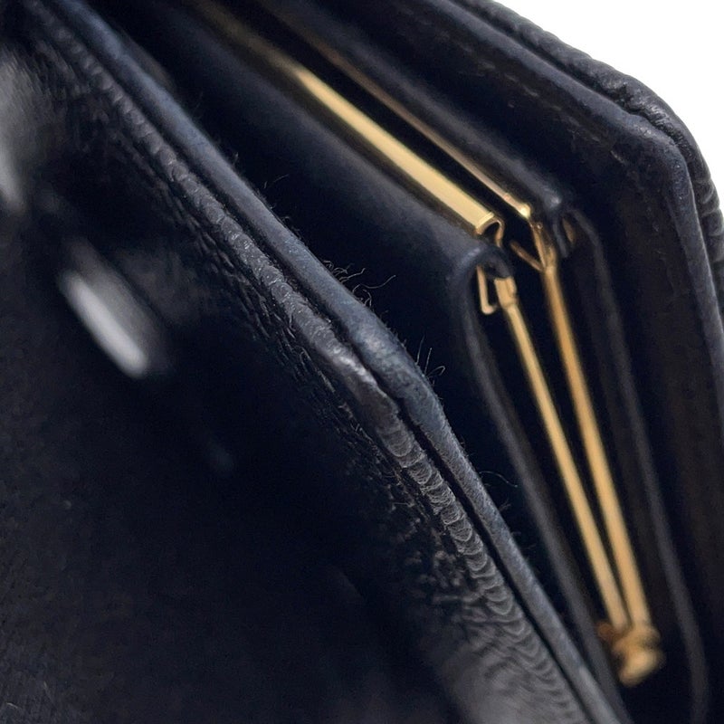 シャネル 長財布 ココマーク がま口 キャビアスキン A13498 CHANEL 財布 黒