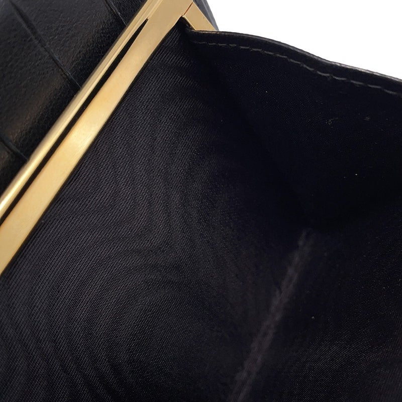 シャネル 長財布 ココマーク がま口 キャビアスキン A13498 CHANEL 財布 黒