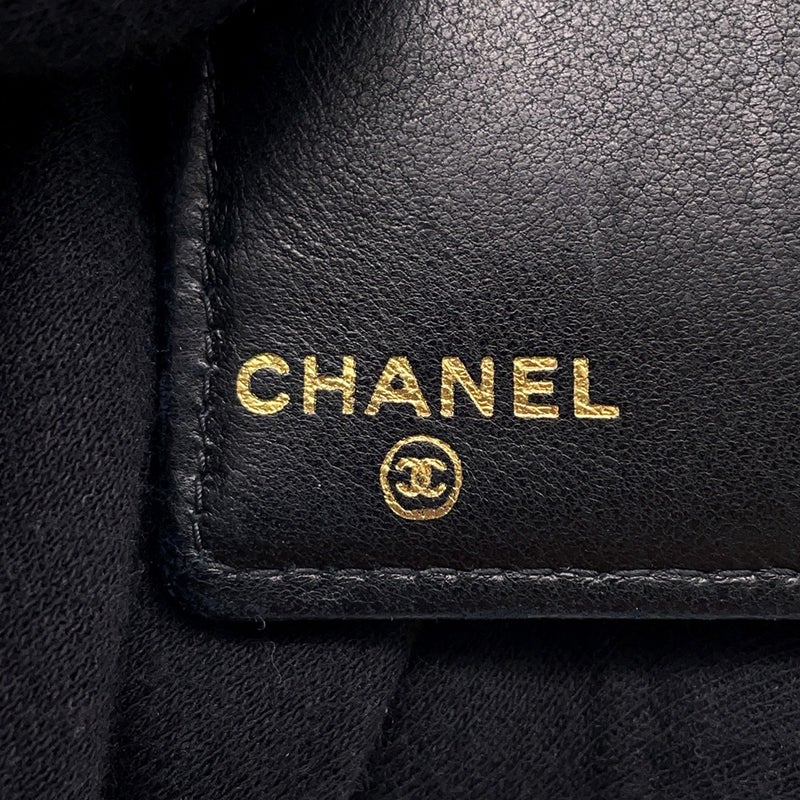 シャネル 長財布 ココマーク がま口 キャビアスキン A13498 CHANEL 財布 黒