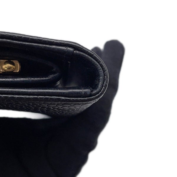 シャネル 長財布 ココマーク がま口 キャビアスキン A13498 CHANEL 財布 二つ折り財布 黒