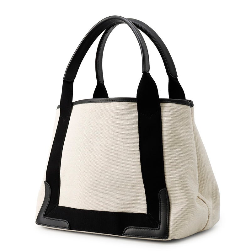 バレンシアガ トートバッグ ネイビーカバス S ポーチ付 339933 BALENCIAGA 黒 白