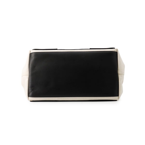 バレンシアガ トートバッグ ネイビーカバス S ポーチ付 339933 BALENCIAGA 黒 白