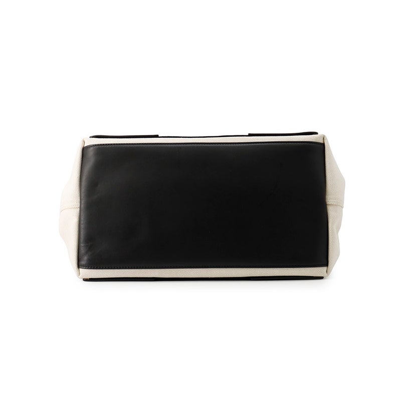 バレンシアガ トートバッグ ネイビーカバス S ポーチ付 339933 BALENCIAGA 黒 白