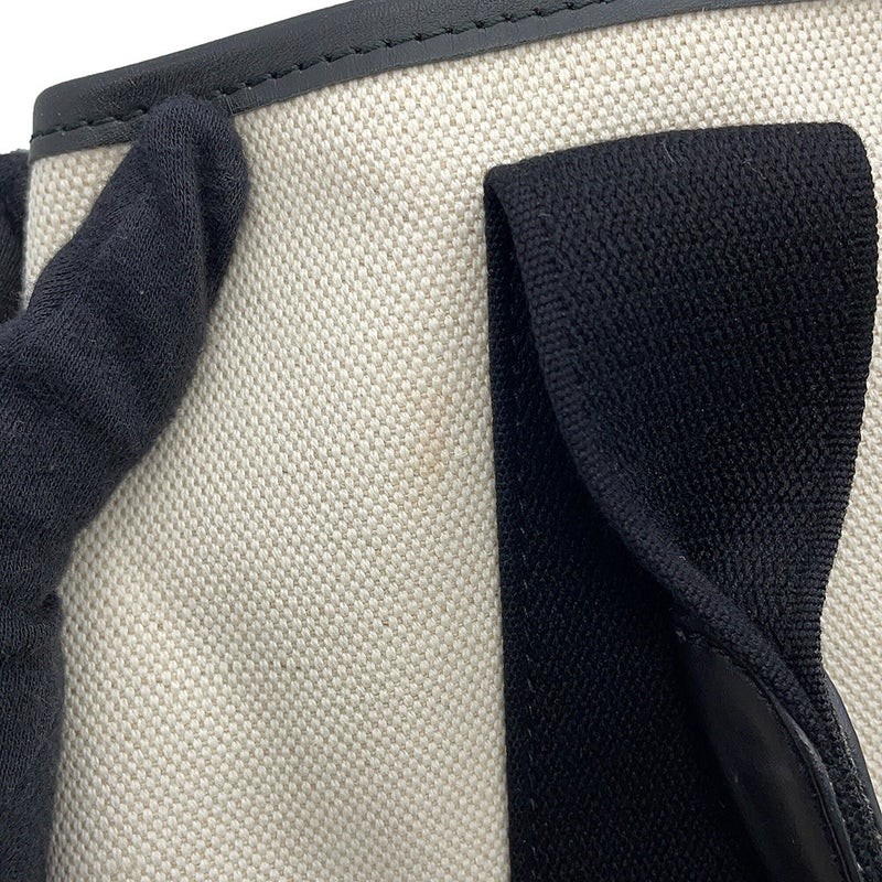 バレンシアガ トートバッグ ネイビーカバス S ポーチ付 339933 BALENCIAGA 黒 白