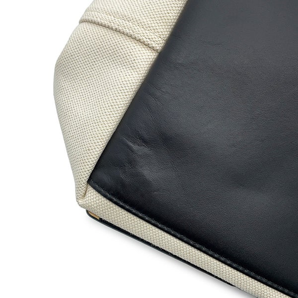 バレンシアガ トートバッグ ネイビーカバス S ポーチ付 339933 BALENCIAGA 黒 白