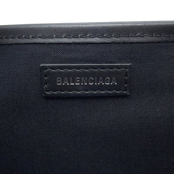 バレンシアガ トートバッグ ネイビーカバス S ポーチ付 339933 BALENCIAGA 黒 白