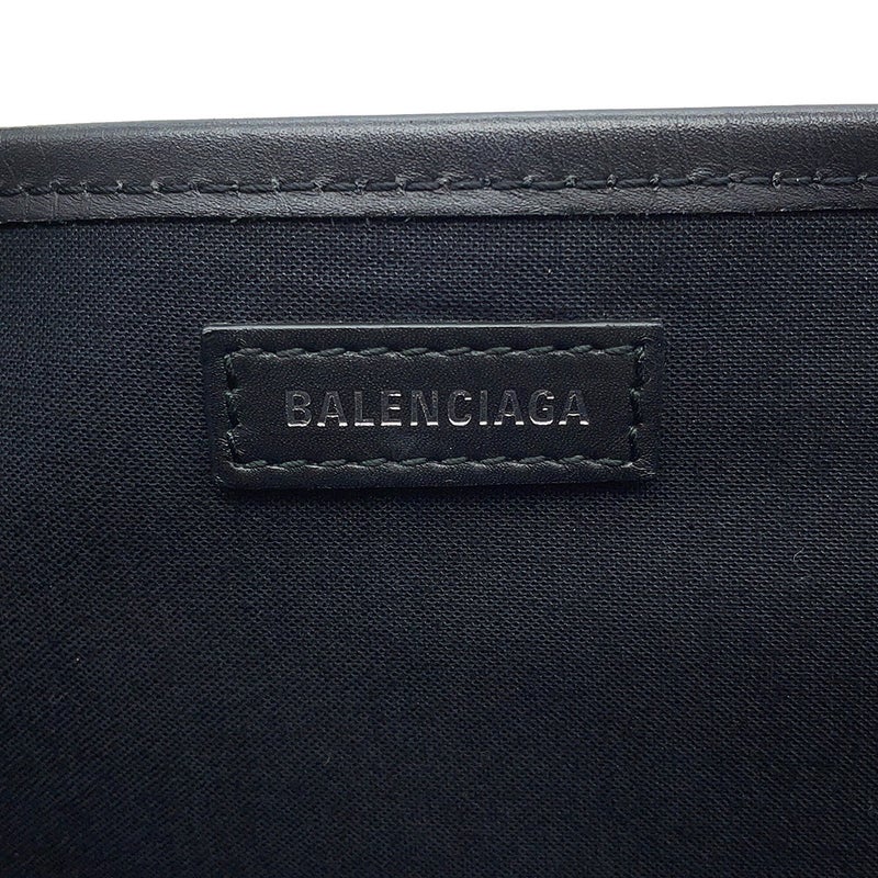 バレンシアガ トートバッグ ネイビーカバス S ポーチ付 339933 BALENCIAGA 黒 白