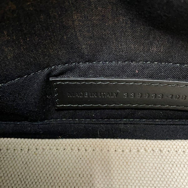 バレンシアガ トートバッグ ネイビーカバス S ポーチ付 339933 BALENCIAGA 黒 白