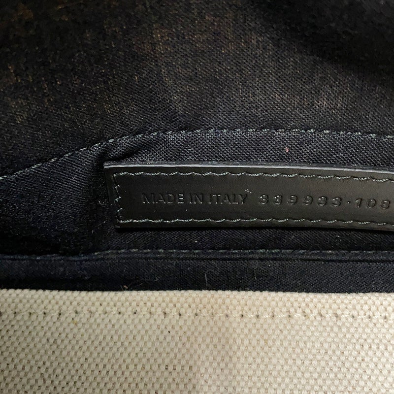 バレンシアガ トートバッグ ネイビーカバス S ポーチ付 339933 BALENCIAGA 黒 白