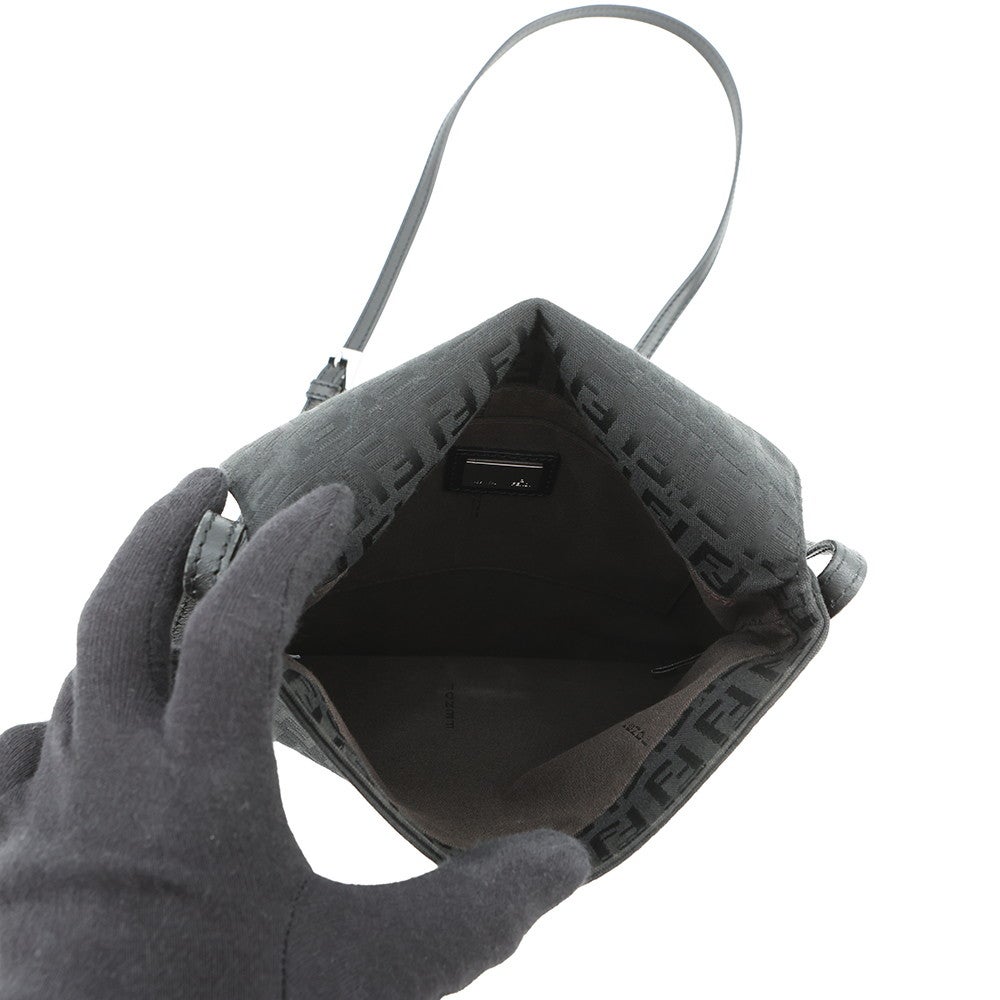 本物 フェンディ FENDI ズッキーノ ショルダーバッグ ポシェット キャンバス ブラック 8BT075 Zucchino バッグ 中古 フェンディ ショルダーバッグ ズッキーノ キャンバス 8BT075 FENDI