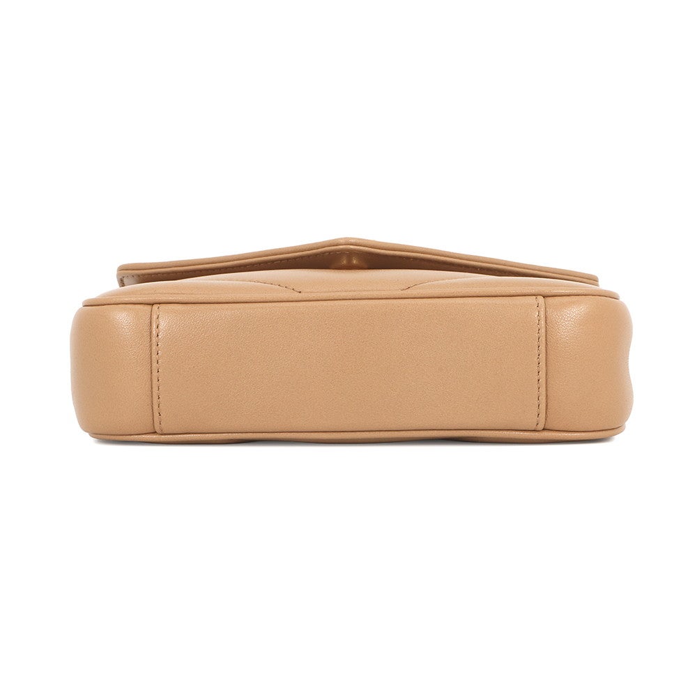 SAINT LAURENT PARIS(サンローランパリ) ショルダーバッグ美品  ルル トイ ミニ 821749 ピンクベージュ チェーンショルダー レザー サンローランパリ ショルダーバッグ美品 ルル トイ ミニ 821749