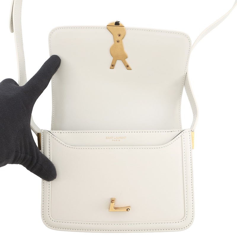 サンローランパリ ショルダーバッグ ソルフェリーノ スモール サッチェル レザー 634306 SAINT LAURENT PARIS 白