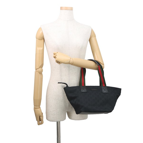 グッチ トートバッグ シェリーライン GGキャンバス 131228 GUCCI ハンドバッグ ミニトート 黒
