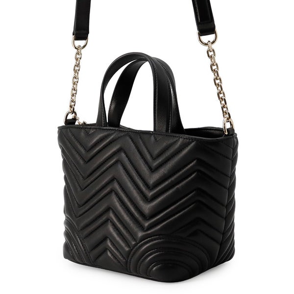 グッチ ハンドバッグ GGマーモント トートバッグ ラムスキン スモール 847386 GUCCI 黒