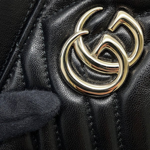 グッチ ハンドバッグ GGマーモント トートバッグ ラムスキン スモール 847386 GUCCI 黒