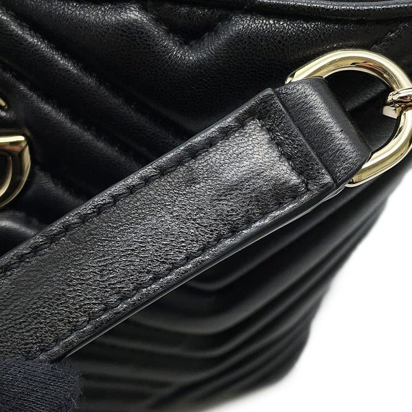 グッチ ハンドバッグ GGマーモント トートバッグ ラムスキン スモール 847386 GUCCI 黒