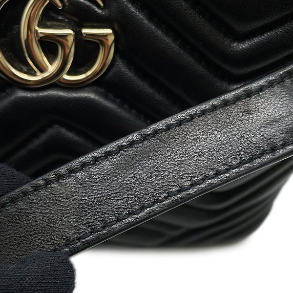 グッチ ハンドバッグ GGマーモント トートバッグ ラムスキン スモール 847386 GUCCI 黒