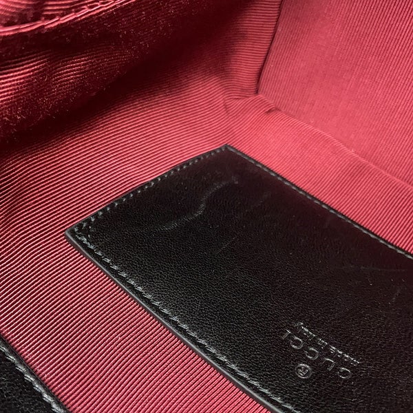 グッチ ハンドバッグ GGマーモント トートバッグ ラムスキン スモール 847386 GUCCI 黒