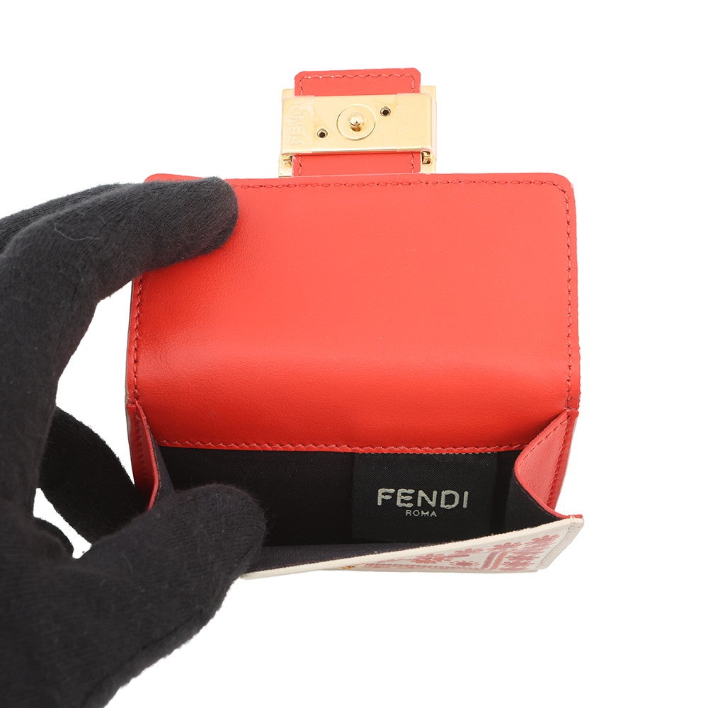 フェンディ 三つ折り財布 バケット マイクロ レザー 8M0395 FENDI 財布