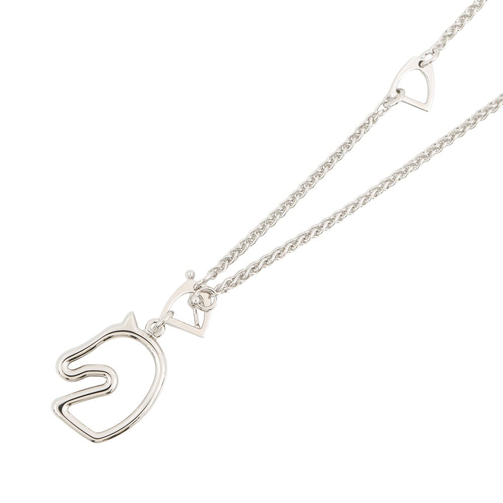 エルメス ネックレス トネール スモール ブラック/シルバー金具 HERMES