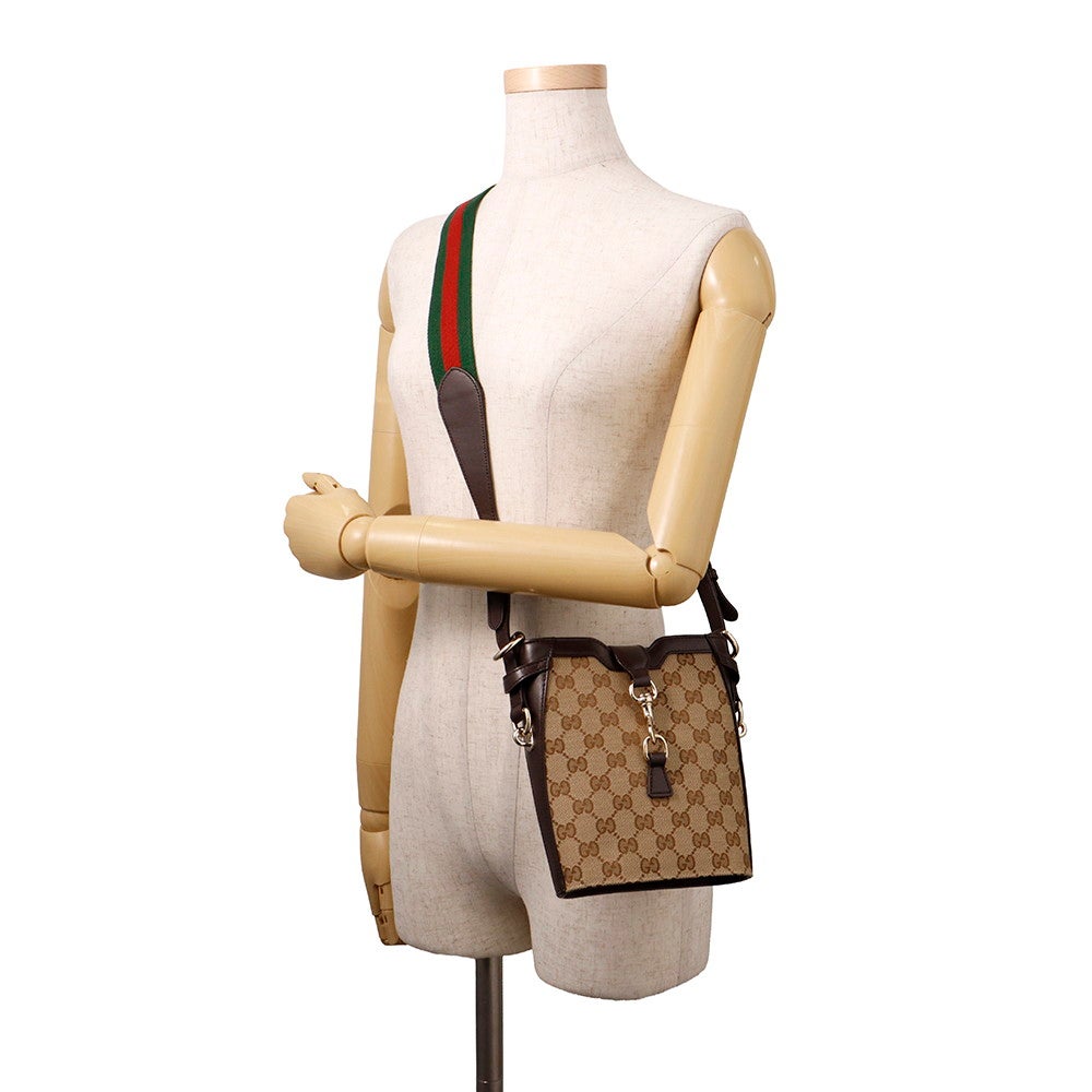 グッチ ショルダーバッグ ミニバケット GGキャンバス レザー 782919 GUCCI バッグ グッチ ショルダーバッグ ミニバケット GGキャンバス レザー 782919
