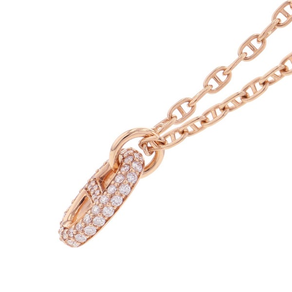 エルメス ネックレス シェーヌダンクル ファランドールPM ダイヤモンド 48P 計0.45ct K18PGピンクゴールド サイズST ペンダント