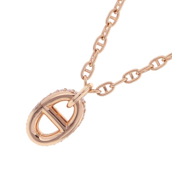 エルメス ネックレス シェーヌダンクル ファランドールPM ダイヤモンド 48P 計0.45ct K18PGピンクゴールド サイズST ペンダント