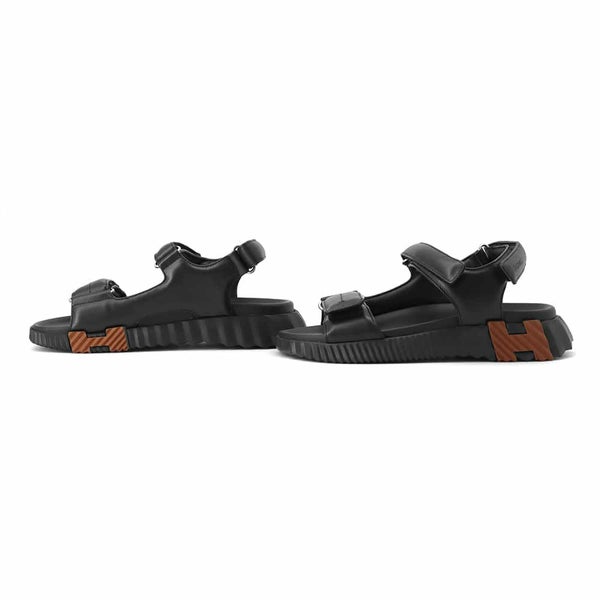 エルメス サンダル ジュニア レザー レディースサイズ39 HERMES 靴 黒