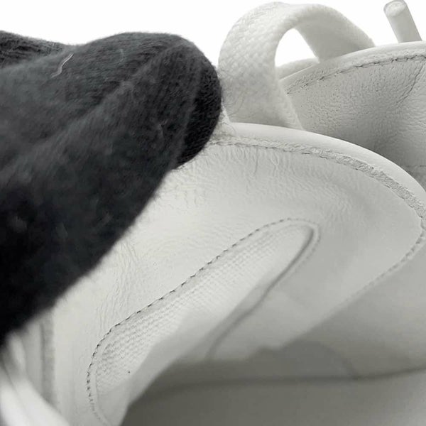 エルメス スニーカー ゲット キャンバス レディースサイズ38 HERMES 靴 白 レオパード柄