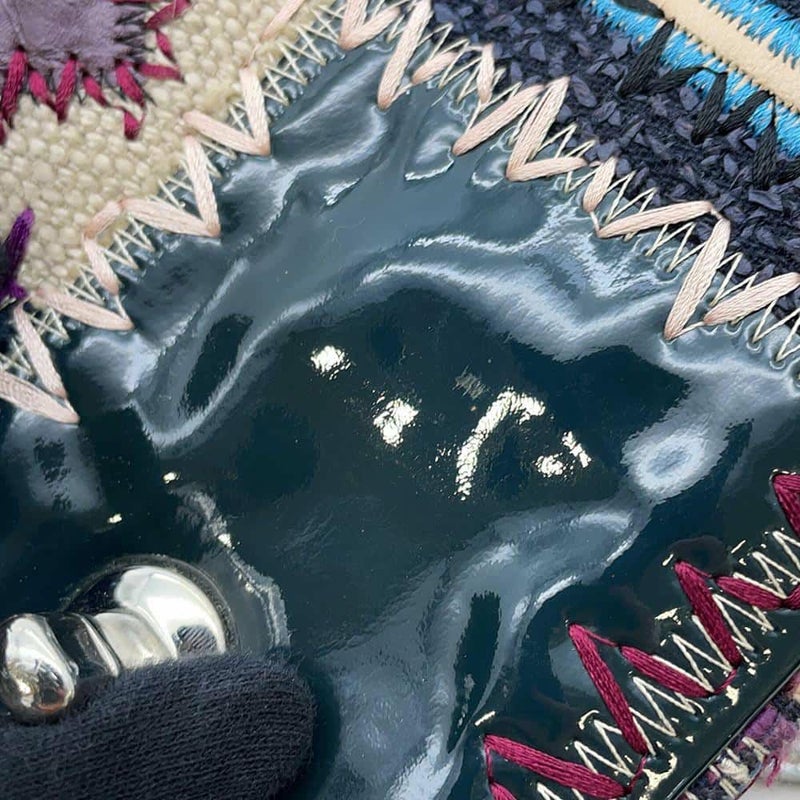 シャネル チェーンショルダーバッグ ココマーク パッチワーク クラシック フラップ デニム キャンバス CHANEL 2wayバッグ