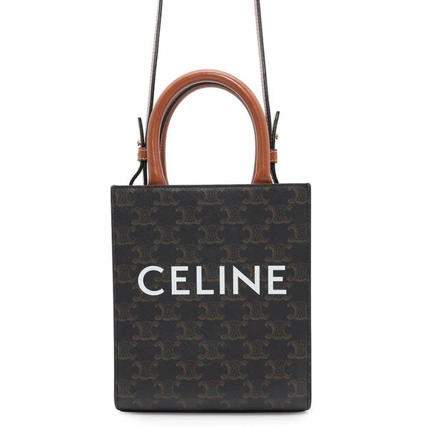 セリーヌ ハンドバッグ トリオンフ ミニ バーティカル カバ PVC/カーフレザー 194372 CELINE 2wayバッグ