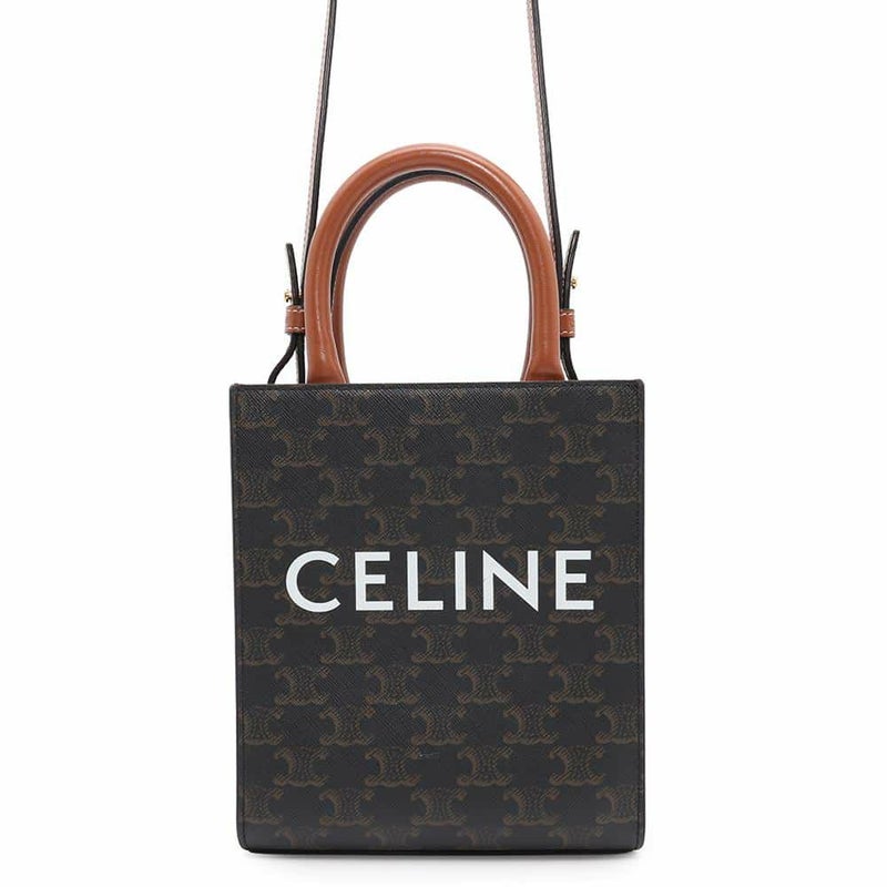 セリーヌ ハンドバッグ トリオンフ ミニ バーティカル カバ PVC/カーフレザー 194372 CELINE 2wayバッグ