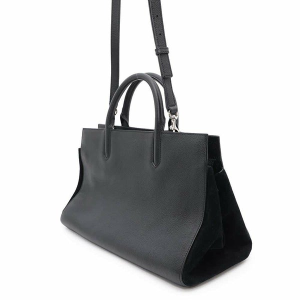 サンローランパリ ハンドバッグ カバリブゴーシュ レザー スエード SAINT LAURENT PARIS 2wayショルダー 黒