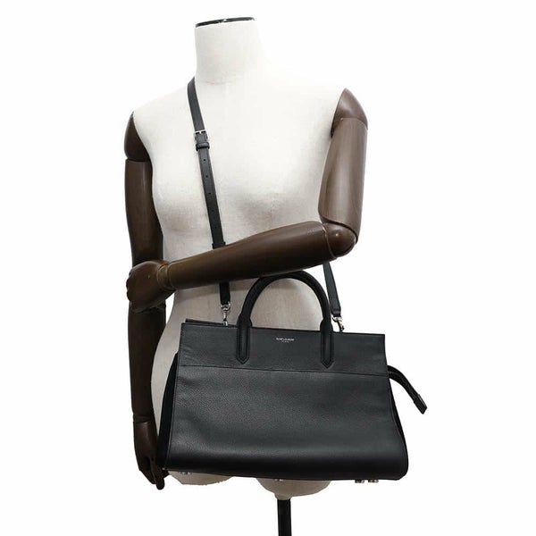 サンローランパリ ハンドバッグ カバリブゴーシュ レザー スエード SAINT LAURENT PARIS 2wayショルダー 黒