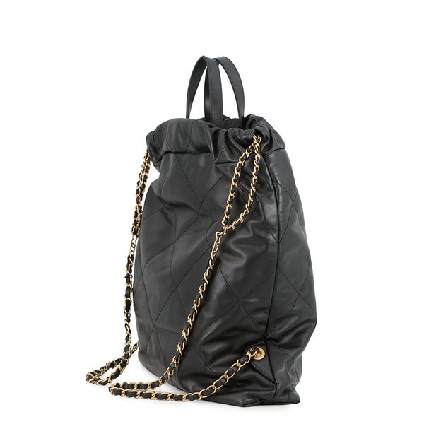 シャネル リュック シャネル22 ラージ レザー AS3313 CHANEL バックパック バッグ 黒