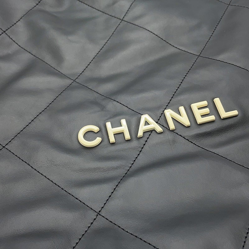 シャネル リュック シャネル22 ラージ レザー AS3313 CHANEL バックパック バッグ 黒