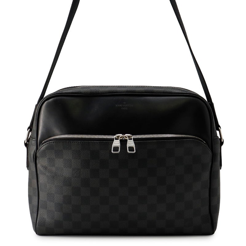 ルイヴィトン ショルダーバッグ ダミエ・グラフィット デイトンMM N41409 LOUIS VUITTON ヴィトン メンズ 黒 ブラック