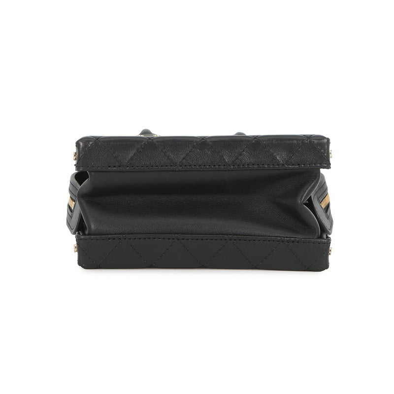 シャネル チェーンショルダーバッグ マトラッセ バニティケース レザー AS3344 CHANEL ポシェット ヴァニティ 黒