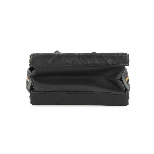 シャネル チェーンショルダーバッグ マトラッセ バニティケース レザー AS3344 CHANEL ポシェット ヴァニティ 黒