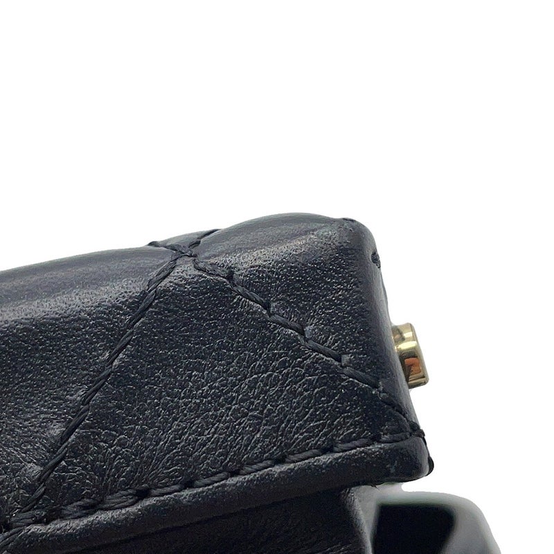 シャネル チェーンショルダーバッグ マトラッセ バニティケース レザー AS3344 CHANEL ポシェット ヴァニティ 黒