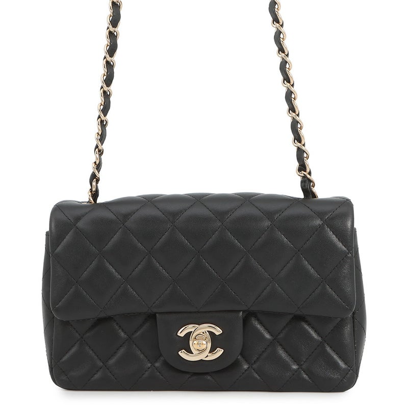 シャネル チェーンショルダーバッグ ミニ マトラッセ 20 ココマーク ラムスキン A69900 CHANEL 黒