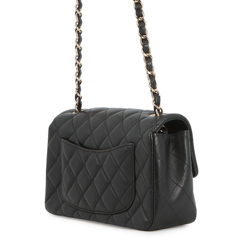 シャネル チェーンショルダーバッグ ミニ マトラッセ 20 ココマーク ラムスキン A69900 CHANEL 黒